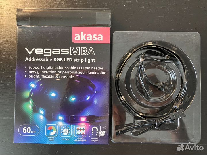 Светодиодная лента RGB Akasa Vegas MBA 60 см