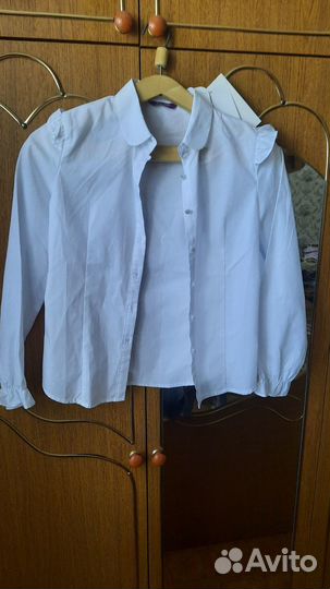 Блузка белая школьная 140 размер