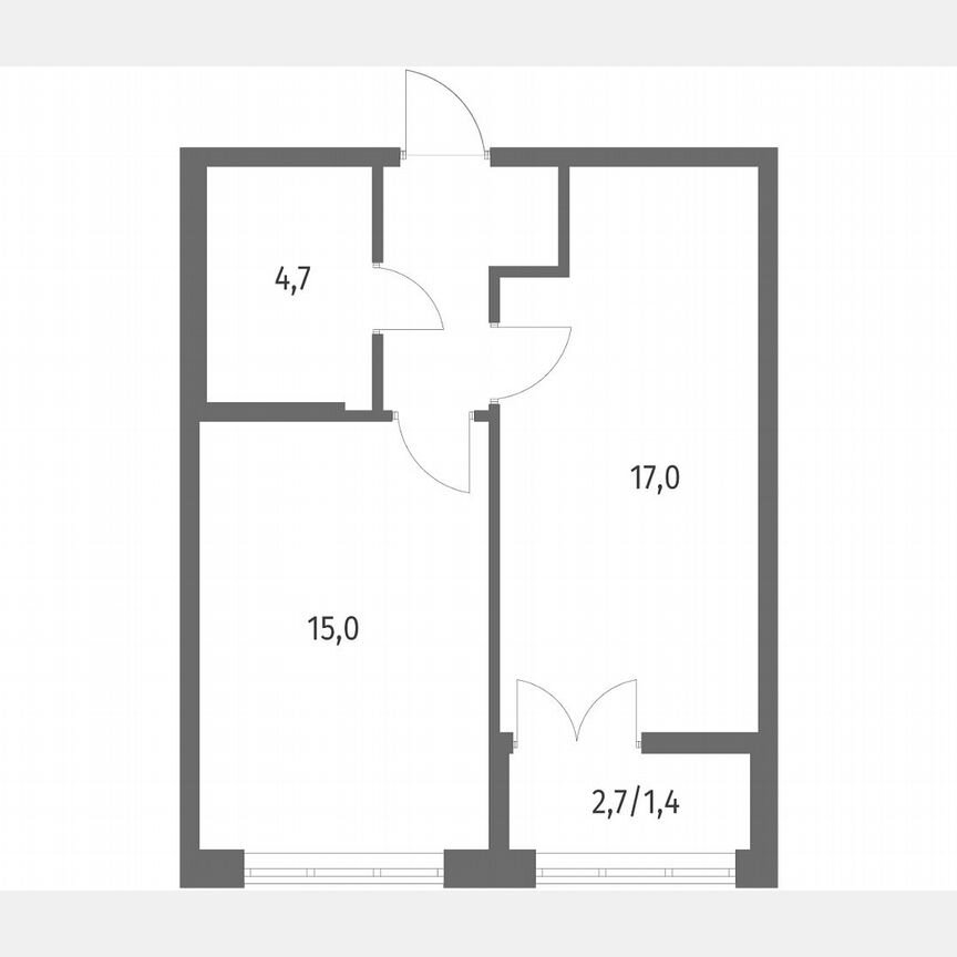 1-к. квартира, 42,1 м², 8/9 эт.