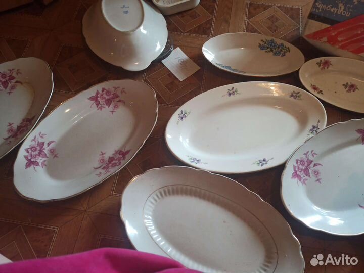 Блюдо овалы СССР разные,набор из 6 пиалочек