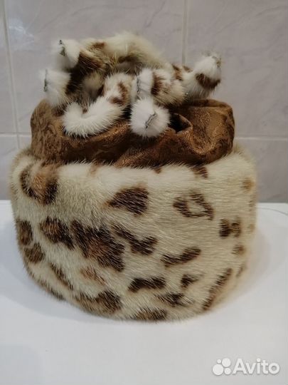 Шапка норковая женская, комбинированная