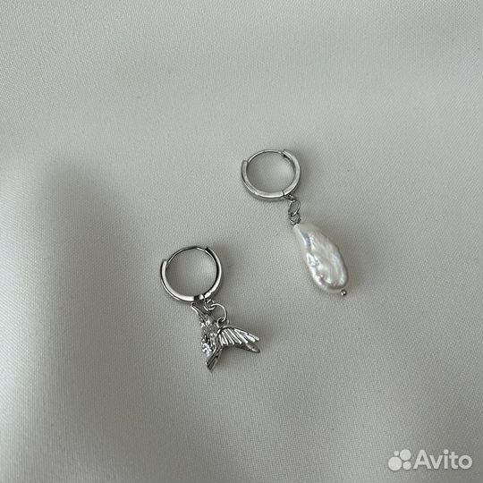 Серьги с барочным жемчугом
