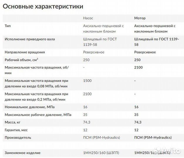 Гидромотор 210.4.250.00.06 аналог 1мн250/160