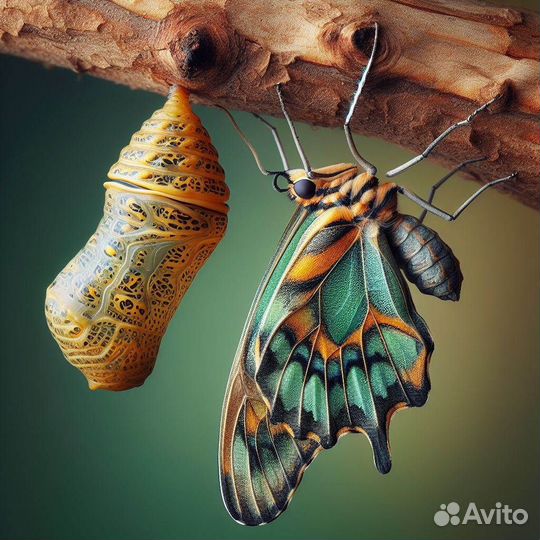 Куколки тропических бабочек разных видов