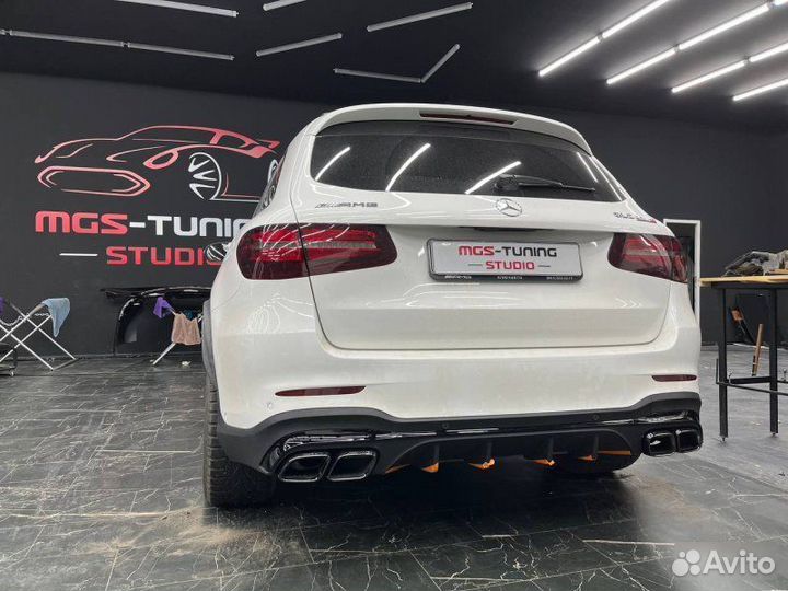 Диффузор + насадки Mercedes GLC x253 стиль 63 AMG