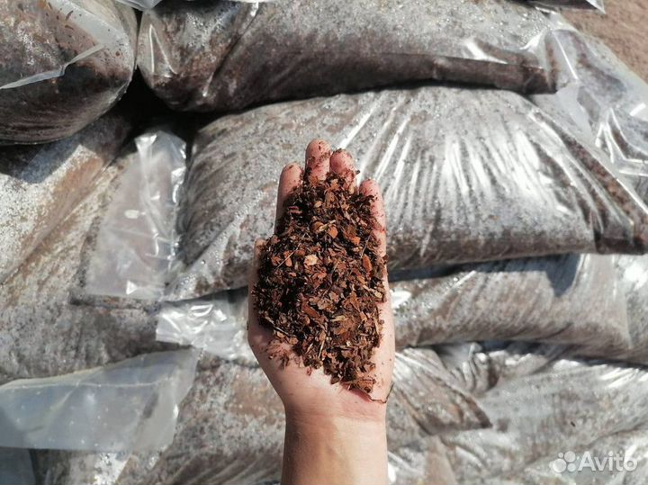 Мульча из коры сосны в мешках