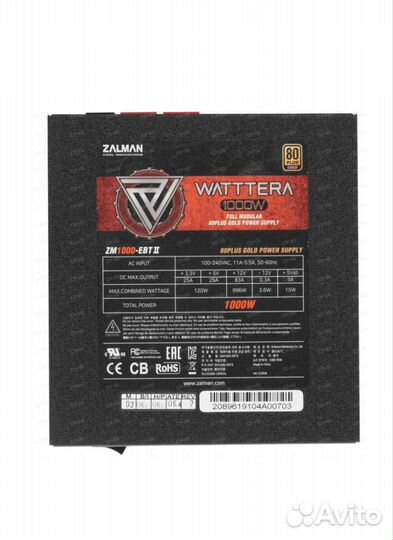 Блок питания zalman Watttera 1000W ZM1000-ebtii
