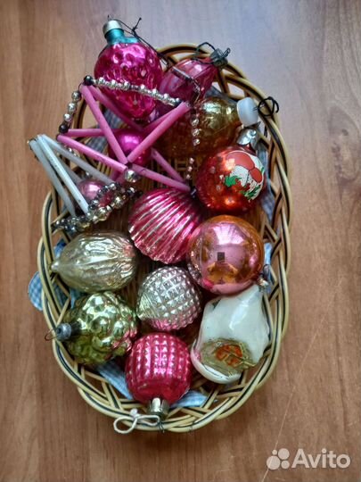 Елочные игрушки СССР стеклярус