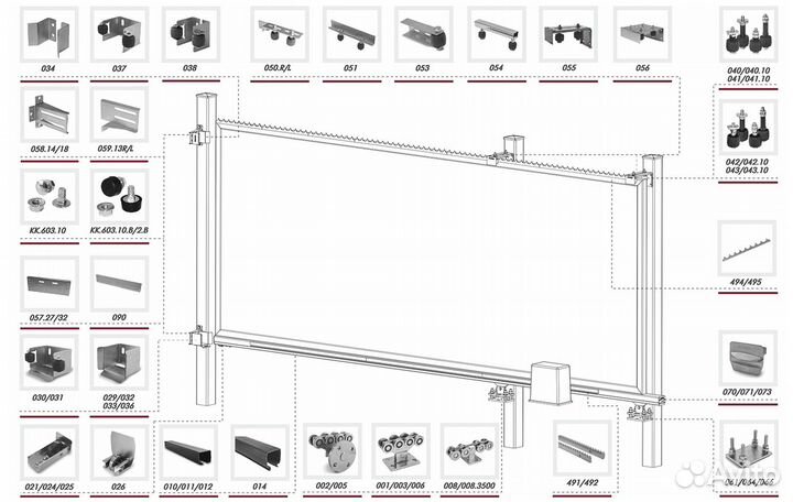Балки,ролики, автоматика для откатных ворот