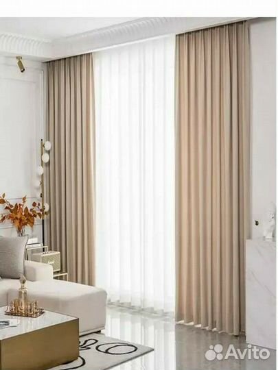 Шторы блэкаут однотонные 2 шт по150*270 плотные