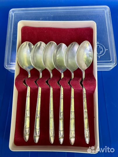 Чайные ложки мельхиор Набор 6 шт. СССР