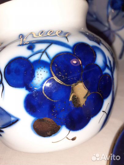 Сервиз фарфоровый СССР кофейный Виноградная лоза