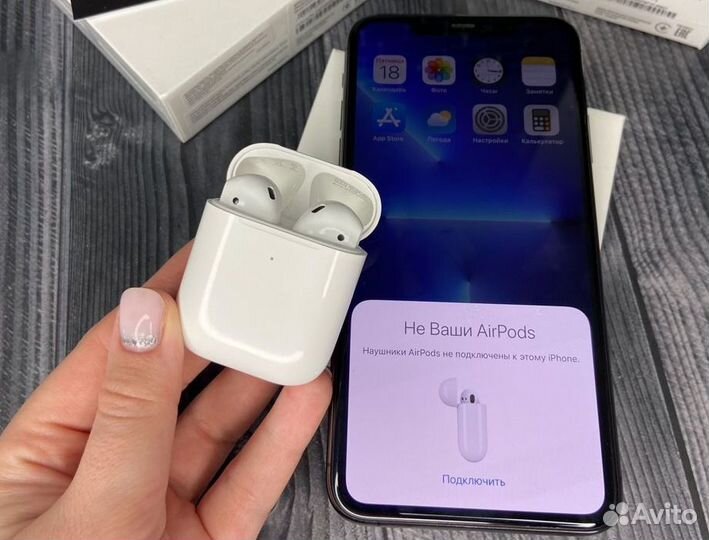 Airpods 2 (Ростест, гарантия, чехол)