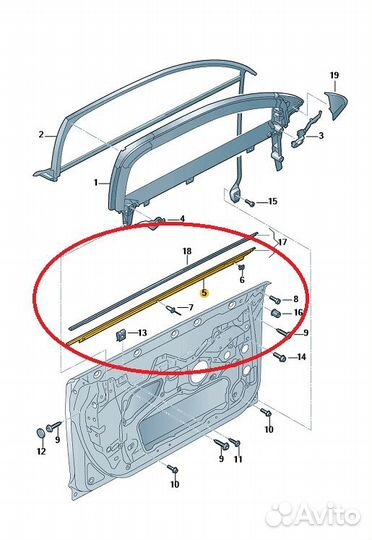 4F0853283E 2ZZ уплотнитель стекла переднего левого
