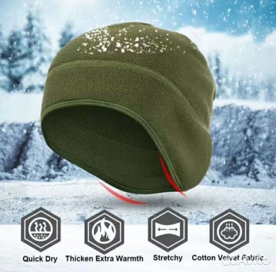 Шапка флисовая подшлемник (разная расцветка)
