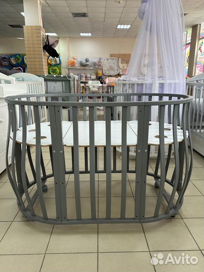 Детская кровать трансформер круглая-овальная