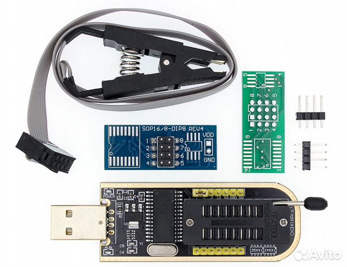 Программатор CH341A pro + зажим