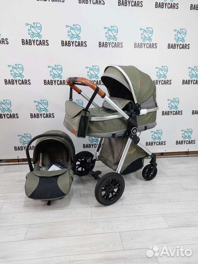 Коляска 3 в 1 Luxmom хаки