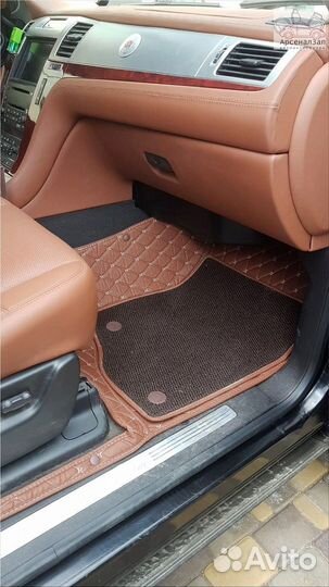 5Д коврики из экокожи Mersedes GLE167 коричневые