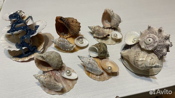 Декорация для аквариума, фигурки из ракушек