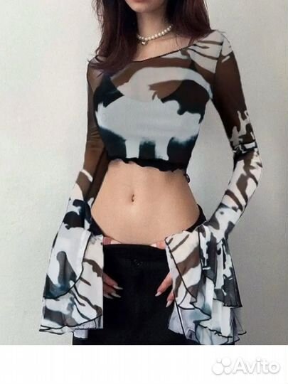 Сетчатый топ y2k