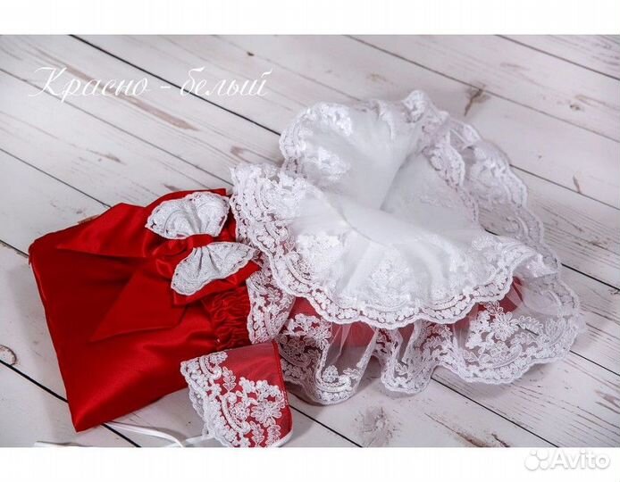 Конверт на выписку зимний Красный