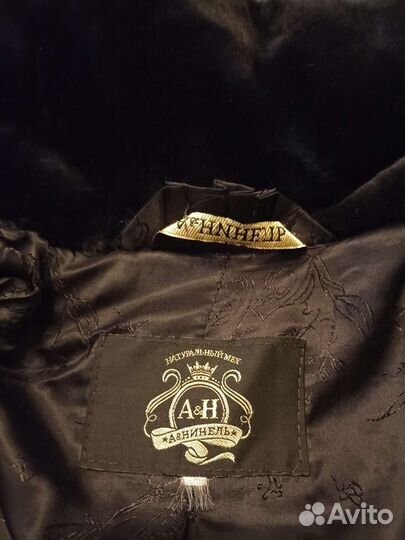 Шуба норковая, мутоновая с капюшоном