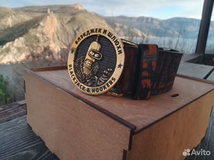 Ремень мужской ручной работы с литой пряжкой