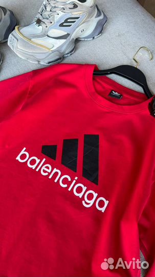 Стильная Футболка adidas-balenciaga Оверсайз