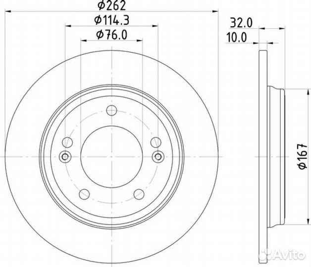 Диск тормозной hyundai KIA avante cerato elantra i