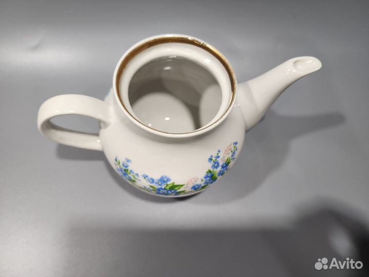 Заварочный чайник молочник СССР незабудки фарфор