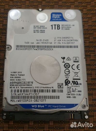 Жесткий диск для ноутбука 1 Tb WD 2.5