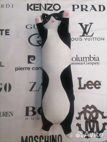 Черный котёнок обнимашка 70см