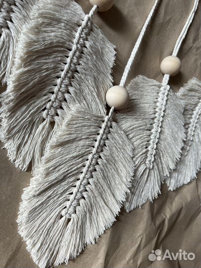 Макраме панно листья