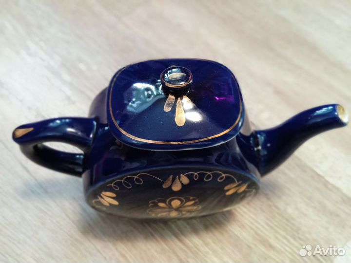 Заварочный чайник гжель кобальт СССР синий