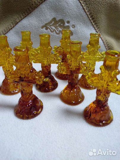 Подсвечники ручной работы с Балтийским янтарём
