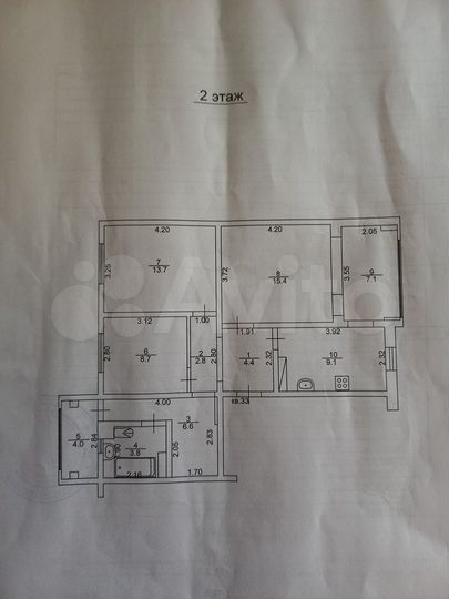 3-к. квартира, 76 м², 2/5 эт.