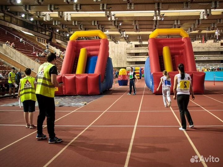 Аренда батута с горкой