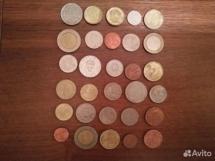 Монеты Финляндии, Канады, Таиланда, ес, Швеции