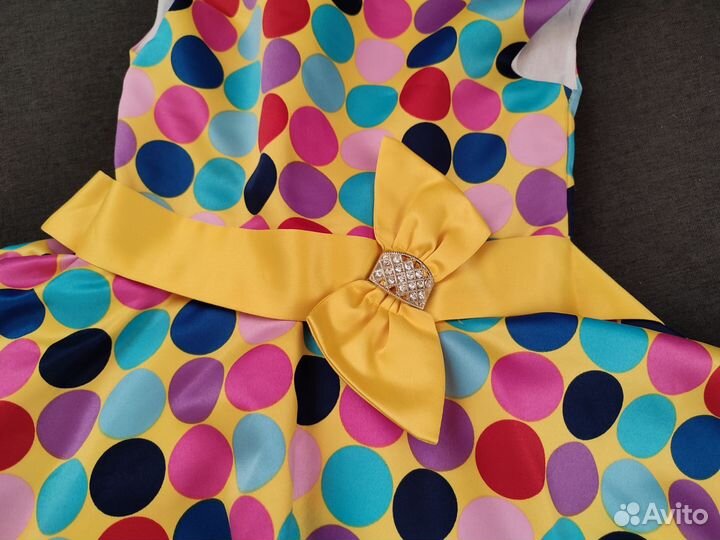 Нарядное платье для девочки Стиляги/Горох, 5-7 лет