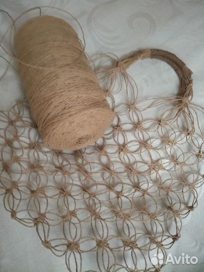 Шпагат для макраме, авоськи макраме и комплект б/у