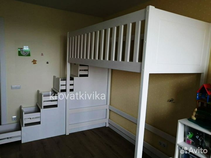 Эко кровать чердак из массива