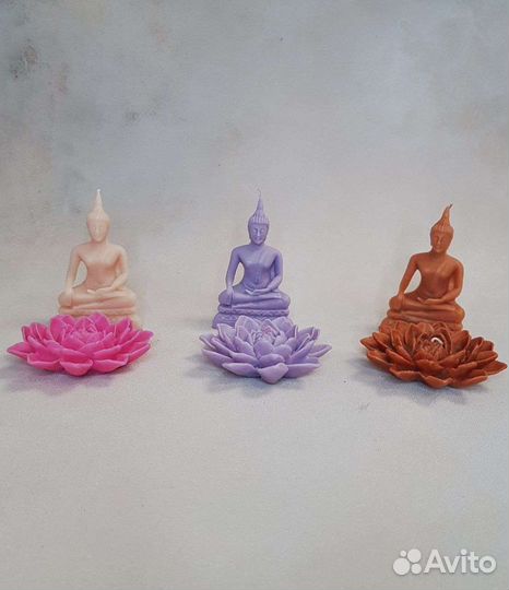 Свечи ручной работы Будда с лотосом