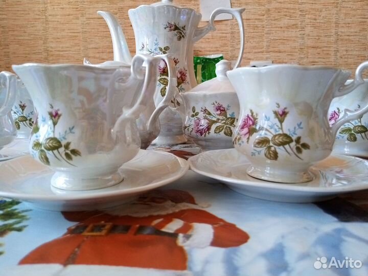 Кофейный сервиз перламутровый СССР