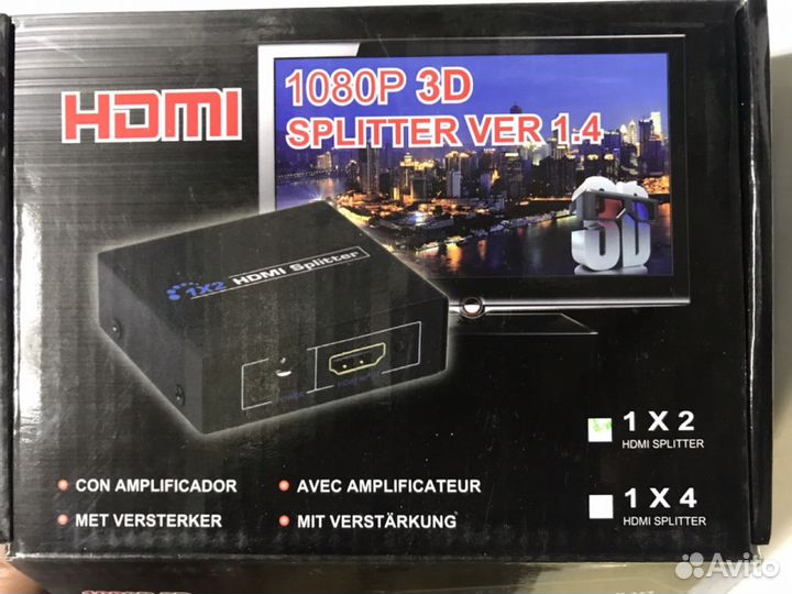 Делитель splitter hdmi 1x2