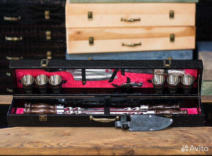 Набор шампуров с ножом Кизляр