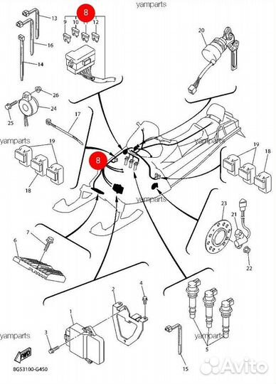 Оригинальная проводка Yamaha RS VK 10 Vk540