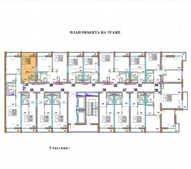 Квартира-студия, 17,8 м², 3/19 эт.