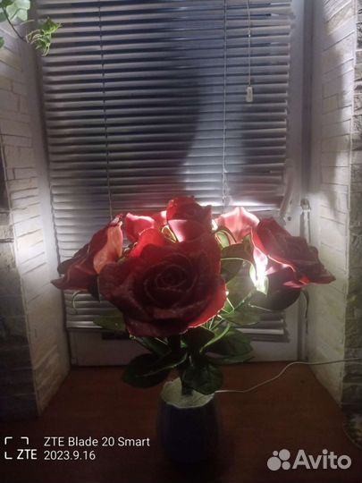 Роза из фоамирана.Светильник