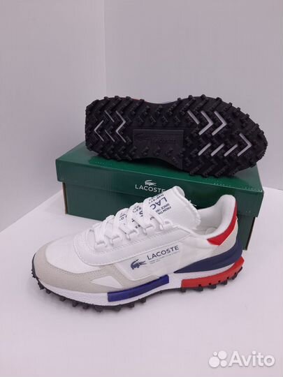 Кроссовки Lacoste мужские белые красные синие